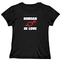 T-Shirt Woman Black " Korean In Love " South Korea Country