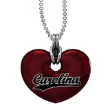 USC Garnet Red Enamel Heart Pendant