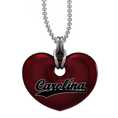 USC Garnet Red Enamel Heart Pendant