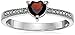 Amazon Collection Gemstone and Diamond Accent Heart Ring in Sterling Silver