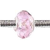 Pandora Style Charm Bead (Z90) Faceted Murano Lampwork Glass (14mm x 10mm) (fits Troll too)