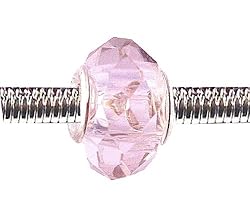 Pandora Style Charm Bead (Z90) Faceted Murano Lampwork Glass (14mm x 10mm) (fits Troll too)