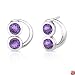 Round Cut Amethyst Earrings Sterling Silver