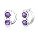Jewelry : Round Cut Amethyst Earrings Sterling Silver