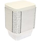 50 HDIUK Aluminium foil food containers, Freezer safe Storage / Takeaway / Lunch. Store Curry, Chilli, chinese foods and more No 2 size 142 x 116 x 41mm