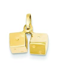 14K Gold Dice Charm Gambler Gambling Jewelry