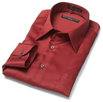Geoffrey Beene Men's Point Collar Fitted Sateen Woven Shirt