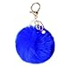 DZT1968® Solid Color Imitate Rabbit Fur Ball Keychain Handbag Key Ring Car Key (Blue)
