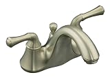 KOHLER K-10270-4A-BN Forte Centerset Lavatory Faucet with Traditional Lever Handles, Vibrant Brushed Nickel