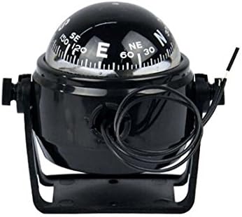 Corrosion Resistant Sea Marine and Illuminated Pivoting Compass with Accessories for Watercraft Boat Caravan and Truck (Black)