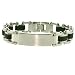 Stainless Steel and Black Rubber ID Bracelet
