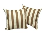 Set of 2 Indoor/Outdoor Deck Pillows - South Beach Mocha Stripe