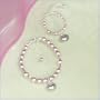 Heart Mommy and Baby Bracelet Set (Size=5.5 inches (2-5 years),Pearl Color=White)