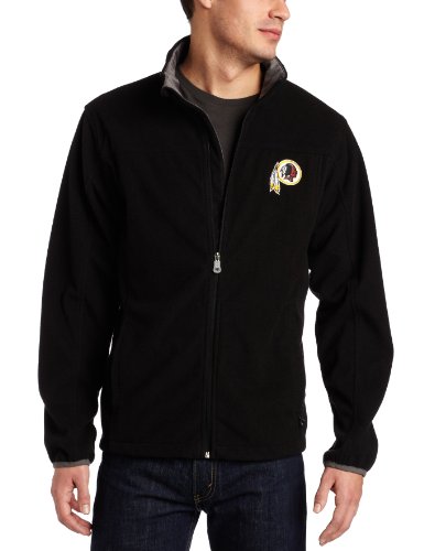 NFL Men's Washington Redskins Safety Blitz III Long Sleeve Full-Zip Performance Bonded Jacket (Black/Storm Gray, X-Large)