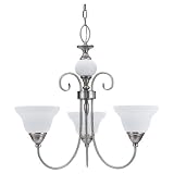 Sea Gull Lighting 31105-965 Three-Light Montclaire Chandelier, Antique Brushed Nickel Chip Finish