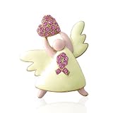 Valentines Day Bling Jewelry Breast Cancer Awareness Rhinestone Pink Ribbon and Heart Enamel Angel Pin Brooch