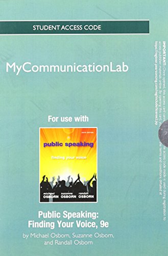 NEW MyCommunicationLab -- Standalone Access Card -- for Public Speaking: Finding Your Voice (9th Edition)