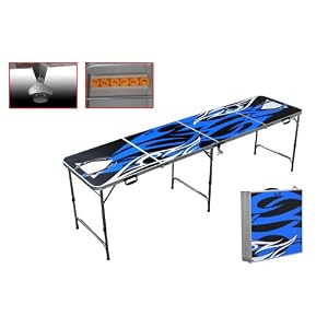 EZ Pong 8ft Beer Pong Table Tribal Blue by 