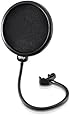 Pyle Studio Microphone Pop Filter 4-Layer Mesh Screen, Wind Screen Filtration 360&deg; Flexible Gooseneck Holder