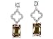 7.50 cts 925 Sterling Silver 14K White Gold Plated Genuine Emerald Cut Smoky Quartz Earrings