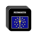 US State Flag - PLYMOUTH, Indiana (IN) Set of 4 Mini-Mousepad Coasters