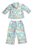 Private Label - Girls Coat Style Pajamas, Lt. Blue, Multi
