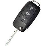 Flip Remote Key Shell For VW Volkswagen 3 Button+Panic No Chips Inside