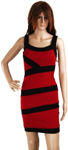 Dress Celeb Party Bodycon Colorblock Bandage Singlet Women's Mod Mini Size Small