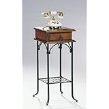 Cherry Finish Wood Top Telephone/Plant Stand Side Table
