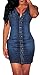 Makkrom Womens Sleeveless Button-down Bodycon Denim Midi Dress