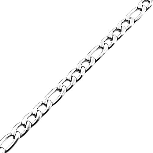 Dixivi Jewelry 7mm Wide Men's Stainless Steel Figaro Chain Necklace (16 - 40 Inches Available)