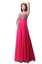 Strapless Acrylic/Charmeuse/Chiffon Sleeveless  Evening Dress  With Rhinestones