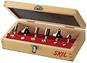 Skil 91006 6-Piece Carbide Router Bit Set in Wooden Storage Case