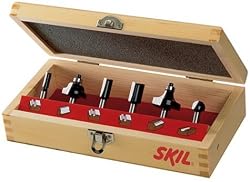 Skil 91006 6-Piece Carbide Router Bit Set in Wooden Storage Case
