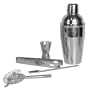 mumbi Cocktail MIXER Bar Set im geb�rsteten Edelstahl Design / 5 teilig: Shaker, Sieb, Messbecher, L�ffel, Zange