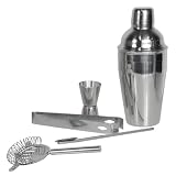 mumbi Cocktail MIXER Bar Set im geb�rsteten Edelstahl Design / 5 teilig: Shaker, Sieb, Messbecher, L�ffel, Zangevon "mumbi�"