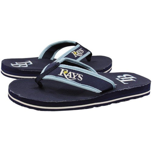 Tampa Bay Rays Navy Blue Contoured Flip Flops (Large)