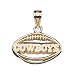 11.50mm x 18.50mm, 14Kt. Yellow Gold. Dallas Cowboys Football Gold Pendant