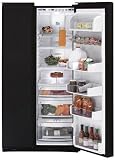 Review GE  / GE Profile PSI23NCRBV 22.6 cu. ft. Counter-Depth Side-by-Side Refrigerator with 3 Glass Shelves, ClimateKeeper System, Gallon Door Storage and Internal Ice Maker: Black, Custom Panels Required