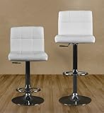 Modern Set of (2) Brand New White Swivel Leather Bar Stool Pub Barstools