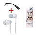 TeckNet 2.5mm to 3.5mm Stereo Adapter with Line Features and Kanen EC7 In Ear Sound Isolating Stereo Earphones(White)