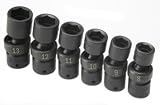 SK Hand Tools 32352 6-Piece 1/4-Inch Drive 6 Point Swivel Metric High Visibility Impact Socket Set