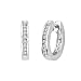 10K White Gold, Round Diamond Huggie Earrings, Channel Set (1/7 cttw)