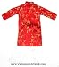 Ao Dai, Vietnamese Traditional Dress for Children - 35" Red/Size#12 - AO2612