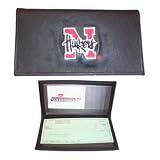Nebraska Cornhuskers Black Embroidered Leather Checkbook Cover