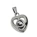 R.H. Jewelry Mother in Law Heart Stainless Steel CZ Pendant Necklace