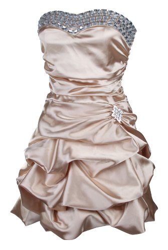My Evening Dress Damen trägerloses kurzes Cocktailkleid Abendkleider Ballkleider Minikleider Kleider Frauen Champagner Reviews