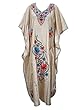 Womens Silk Kaftan Kashmiri Ivory Embroidered Caftan Kimono Dress Gift for Mother