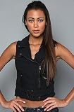 Obey The Adrenaline Motorcycle Vest in Black,Vests for Women