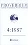 Proverbium: Yearbook of International Proverb Scholarship (No. 4, 1987)